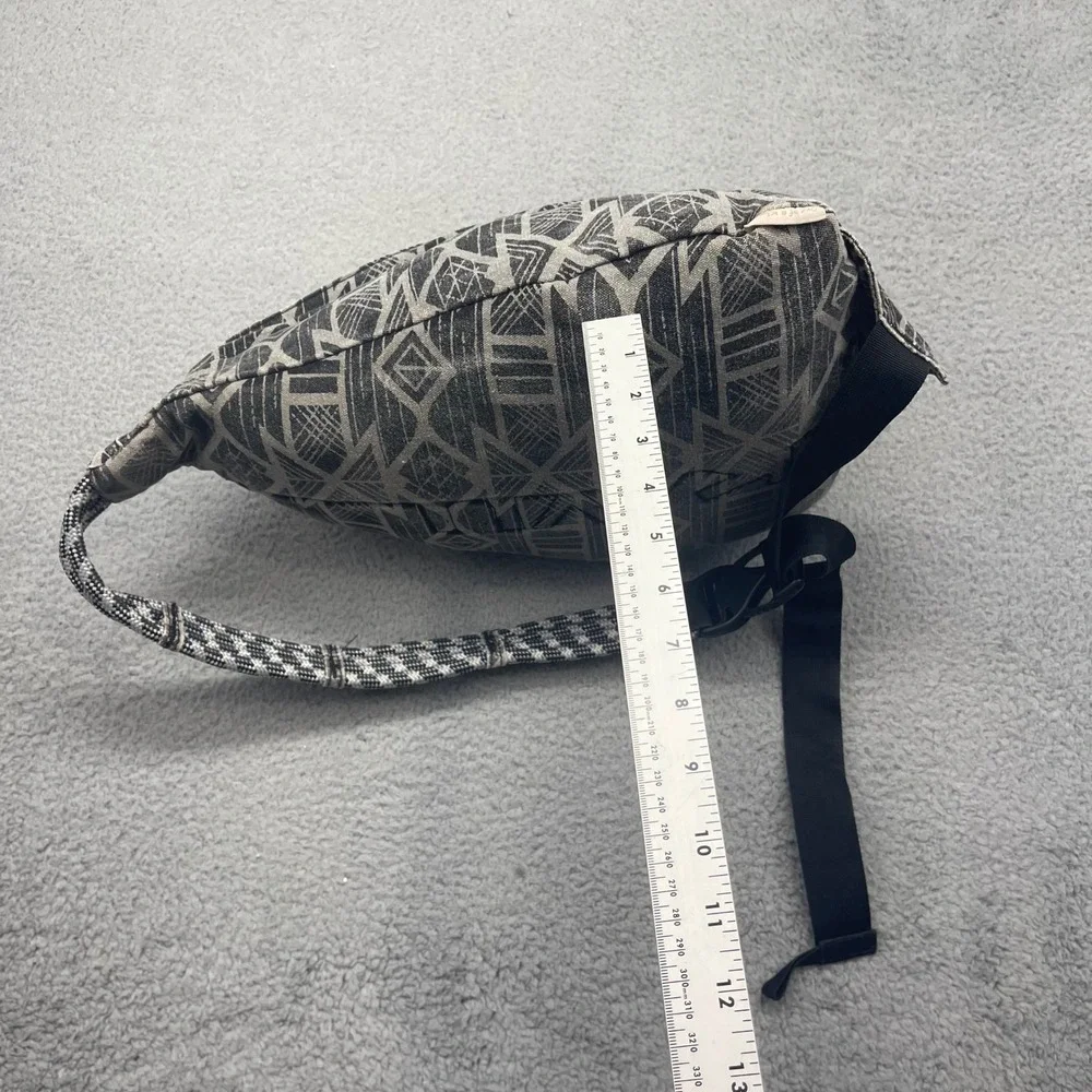 Kavu Rope Bag Gray Black Geometric Tribal Canvas Sling Backpack Unisex Crossbody